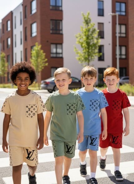 B 3 Boys T Shirt Set (Luis Vuitton-2) 4-14 Y [30 Pcs]